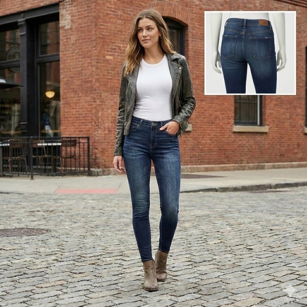 BKE Billie Skinny Jeans Womens 26 High Rise Slim Fit Dark Wash Stretch BGK141S